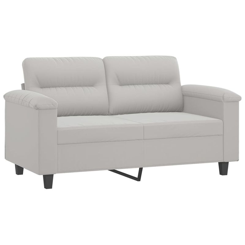 Casa si Gradina - Mobilier - Seturi de mobilier - Seturi living - Set de canapele cu perne, 4 piese, gri deschis, microfibra - Infinity.ro