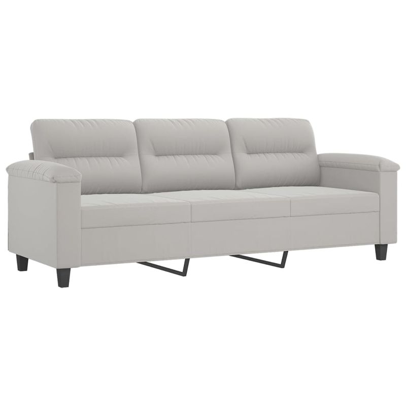 Casa si Gradina - Mobilier - Seturi de mobilier - Seturi living - Set de canapele cu perne, 4 piese, gri deschis, microfibra - Infinity.ro