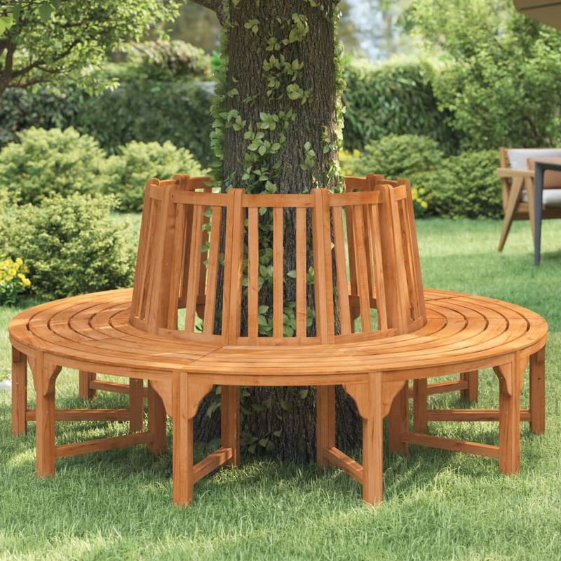 Casa si Gradina - Gradina si terasa - Mobilier exterior - Bancute de gradina - Banca de copac rotunda, Ø208 cm, lemn masiv de eucalipt - Infinity.ro