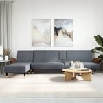 Casa si Gradina - Mobilier - Canapele si coltare - Canapele - Canapea extensibila in forma de L gri 279x140x70 cm catifea - Infinity.ro