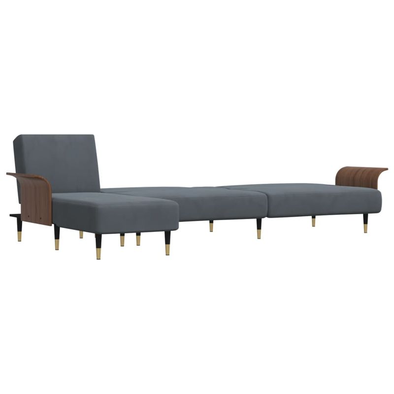 Casa si Gradina - Mobilier - Canapele si coltare - Canapele - Canapea extensibila in forma de L gri 279x140x70 cm catifea - Infinity.ro