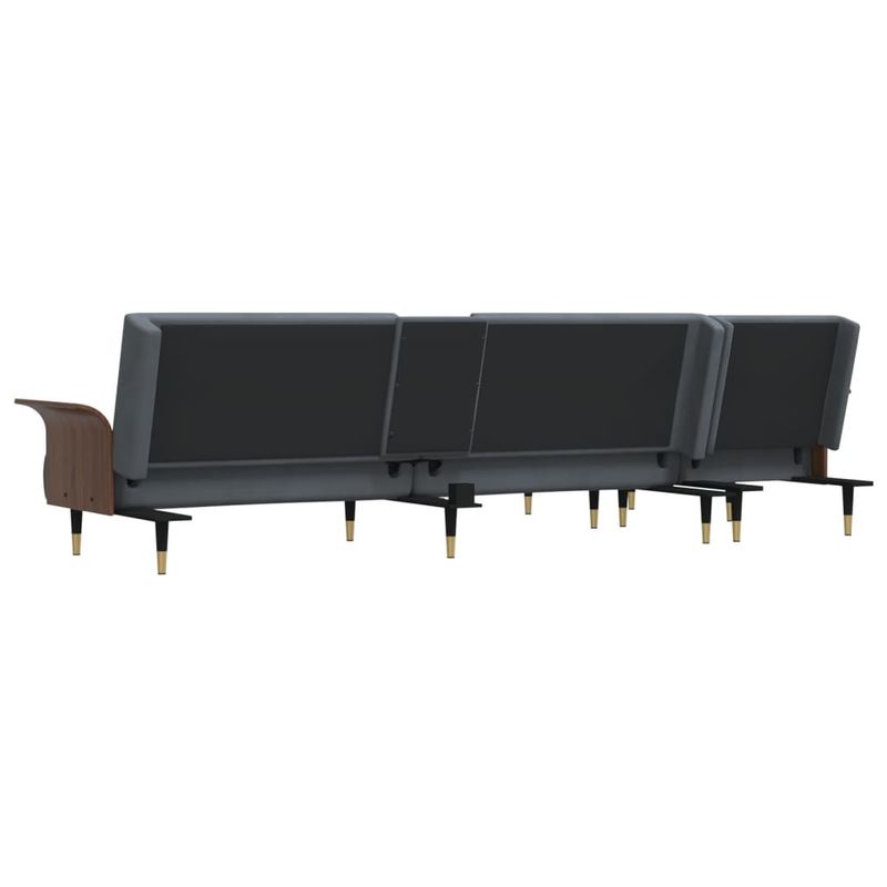 Casa si Gradina - Mobilier - Canapele si coltare - Canapele - Canapea extensibila in forma de L gri 279x140x70 cm catifea - Infinity.ro
