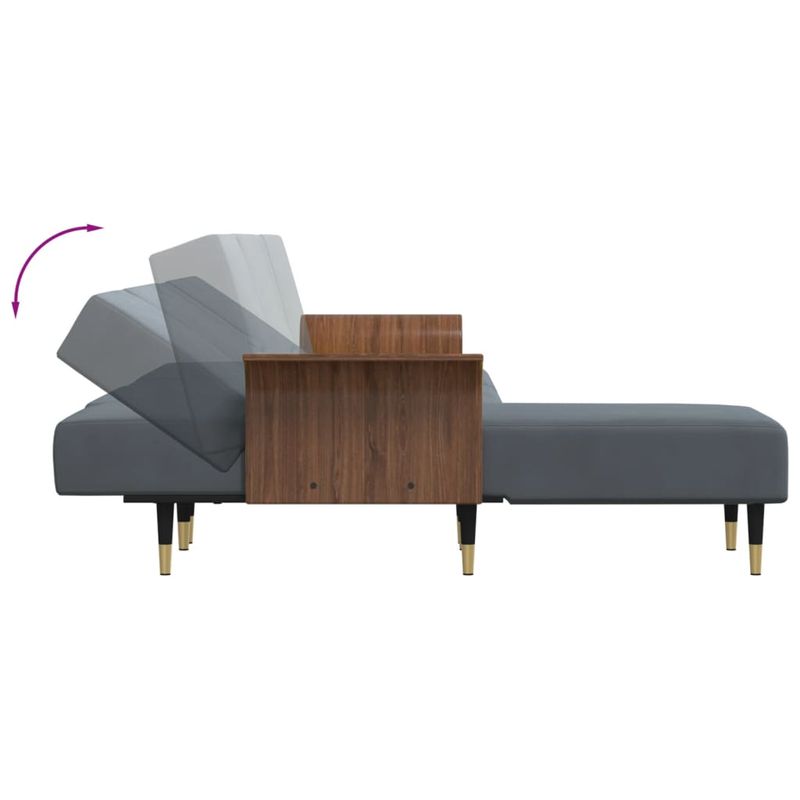 Casa si Gradina - Mobilier - Canapele si coltare - Canapele - Canapea extensibila in forma de L gri 279x140x70 cm catifea - Infinity.ro