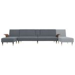 Casa si Gradina - Mobilier - Canapele si coltare - Canapele - Canapea extensibila in forma de L gri 279x140x70 cm catifea - Infinity.ro