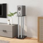 TV, Audio-Video si Foto - Audio profesionale - Stative - Suporturi pentru difuzoare , negru/argintiu sticla securizata 3 stalpi - Infinity.ro