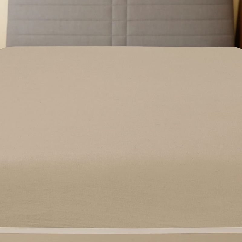 Casa si Gradina - Textile si covoare - Lenjerii de pat - Seturi de lenjerie - Cearsaf de pat cu elastic, gri taupe, 90x200 cm, bumbac - Infinity.ro