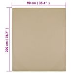 Casa si Gradina - Textile si covoare - Lenjerii de pat - Seturi de lenjerie - Cearsaf de pat cu elastic, gri taupe, 90x200 cm, bumbac - Infinity.ro