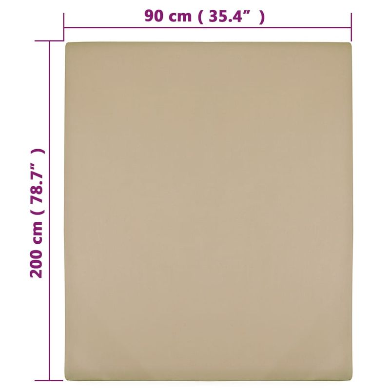 Casa si Gradina - Textile si covoare - Lenjerii de pat - Seturi de lenjerie - Cearsaf de pat cu elastic, gri taupe, 90x200 cm, bumbac - Infinity.ro