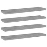 Casa si Gradina - Mobilier - Biblioteci si rafturi - Biblioteci - Placi biblioteca, gri beton, 4 buc, 40 x 10 x 1,5 cm, PAL - Infinity.ro