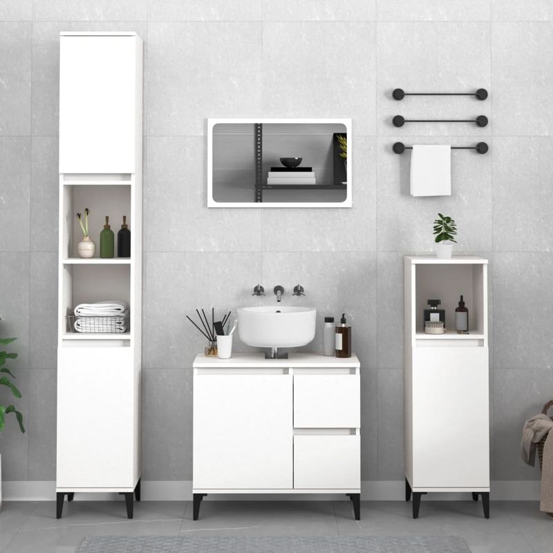 Casa si Gradina - Mobilier - Mobilier baie - Comode baie - Dulap de baie, alb, 30x30x190 cm, lemn prelucrat - Infinity.ro