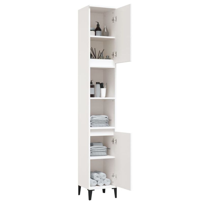 Casa si Gradina - Mobilier - Mobilier baie - Comode baie - Dulap de baie, alb, 30x30x190 cm, lemn prelucrat - Infinity.ro