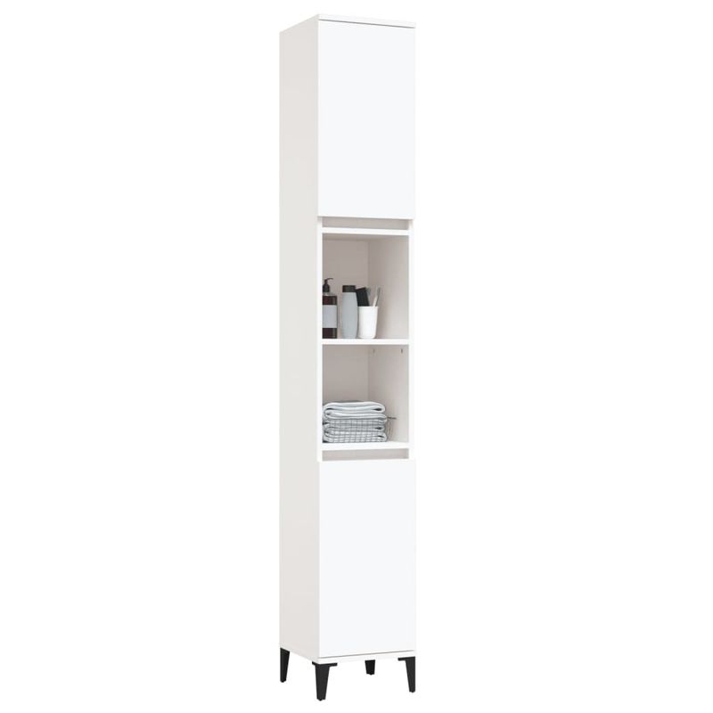 Casa si Gradina - Mobilier - Mobilier baie - Comode baie - Dulap de baie, alb, 30x30x190 cm, lemn prelucrat - Infinity.ro