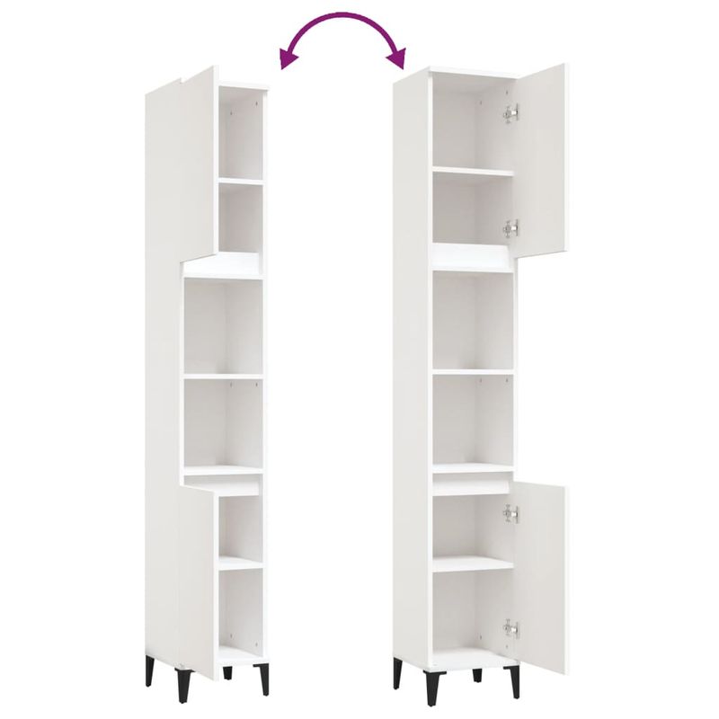 Casa si Gradina - Mobilier - Mobilier baie - Comode baie - Dulap de baie, alb, 30x30x190 cm, lemn prelucrat - Infinity.ro