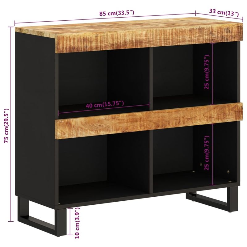 Casa si Gradina - Mobilier - Comode si corpuri - Noptiere - Dulap lateral, 85x33x75 cm, lemn masiv de mango, maro deschis - Infinity.ro
