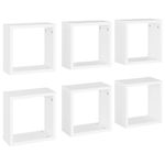 Casa si Gradina - Mobilier - Biblioteci si rafturi - Rafturi - Rafturi de perete cub, 6 buc., alb, 30x15x30 cm - Infinity.ro