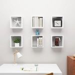 Casa si Gradina - Mobilier - Biblioteci si rafturi - Rafturi - Rafturi de perete cub, 6 buc., alb, 30x15x30 cm - Infinity.ro