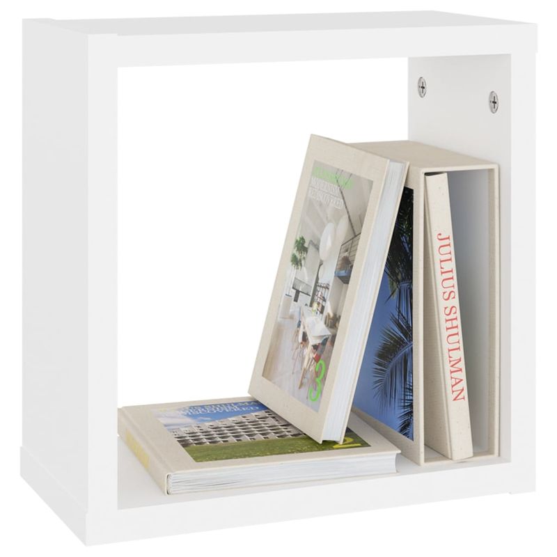 Casa si Gradina - Mobilier - Biblioteci si rafturi - Rafturi - Rafturi de perete cub, 6 buc., alb, 30x15x30 cm - Infinity.ro