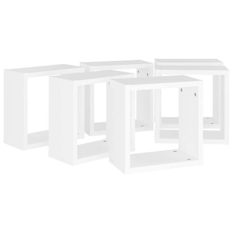 Casa si Gradina - Mobilier - Biblioteci si rafturi - Rafturi - Rafturi de perete cub, 6 buc., alb, 30x15x30 cm - Infinity.ro