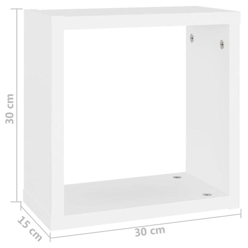 Casa si Gradina - Mobilier - Biblioteci si rafturi - Rafturi - Rafturi de perete cub, 6 buc., alb, 30x15x30 cm - Infinity.ro