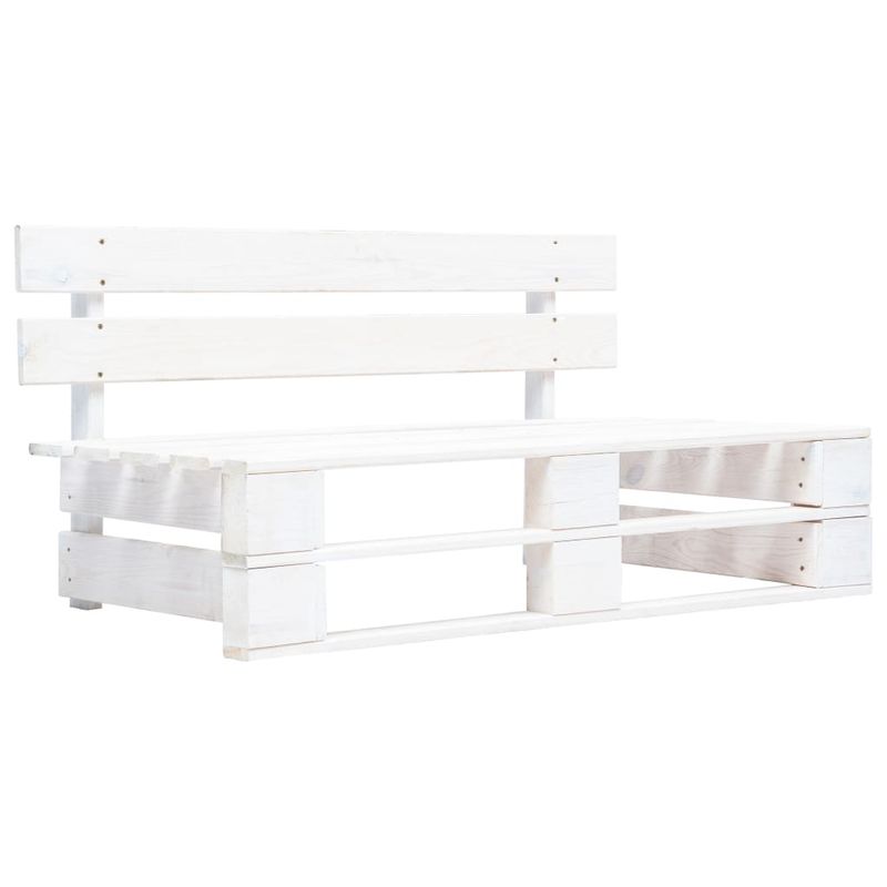 Casa si Gradina - Gradina si terasa - Mobilier exterior - Canapele si fotolii gradina - Otoman de gradina din paleti, alb, lemn pin tratat, roșu - Infinity.ro