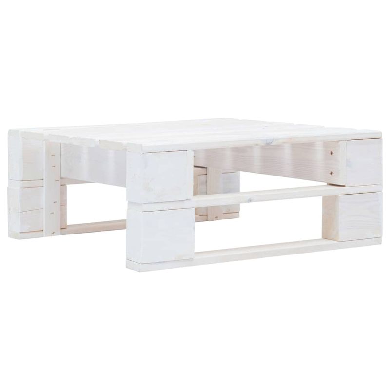 Casa si Gradina - Gradina si terasa - Mobilier exterior - Canapele si fotolii gradina - Otoman de gradina din paleti, alb, lemn de pin tratat, model suport pentru picioare - Infinity.ro