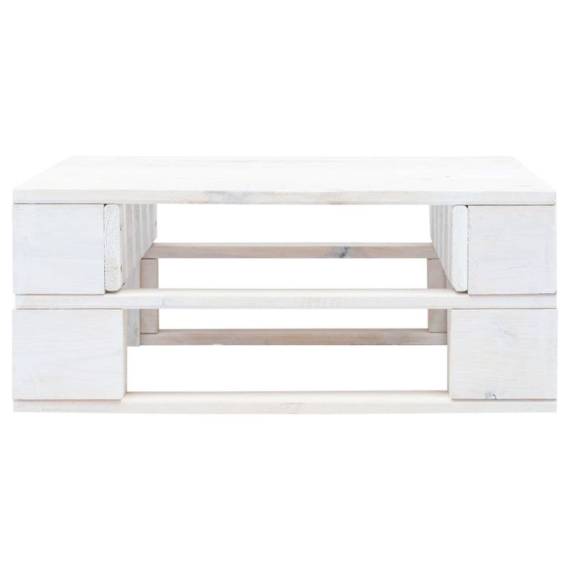 Casa si Gradina - Gradina si terasa - Mobilier exterior - Canapele si fotolii gradina - Otoman de gradina din paleti, alb, lemn de pin tratat, model suport pentru picioare - Infinity.ro