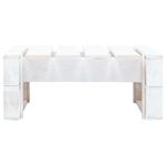 Casa si Gradina - Gradina si terasa - Mobilier exterior - Canapele si fotolii gradina - Otoman de gradina din paleti, alb, lemn de pin tratat, model suport pentru picioare - Infinity.ro