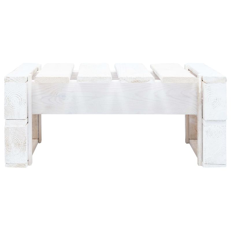 Casa si Gradina - Gradina si terasa - Mobilier exterior - Canapele si fotolii gradina - Otoman de gradina din paleti, alb, lemn de pin tratat, model suport pentru picioare - Infinity.ro