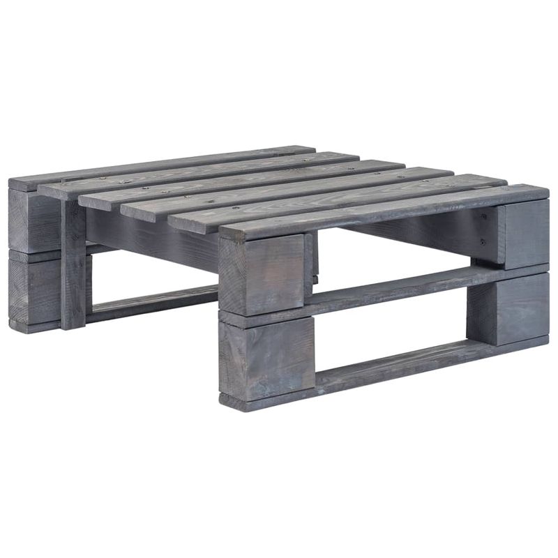 Casa si Gradina - Gradina si terasa - Mobilier exterior - Canapele si fotolii gradina - Otoman de gradina din paleti, gri, lemn de pin impregnat - Infinity.ro