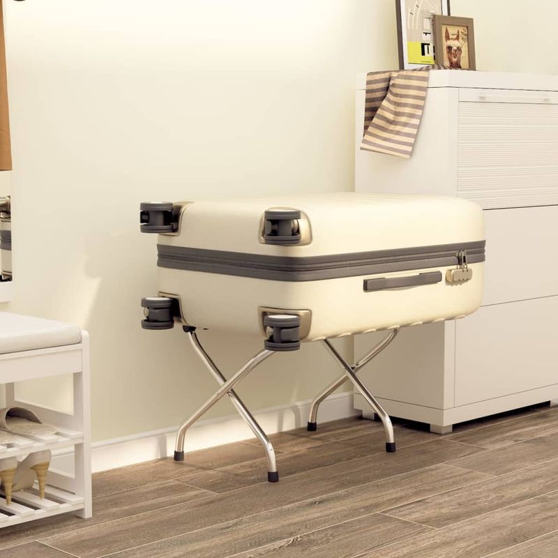 Sport si Outdoor - Articole de voiaj - Accesorii articole de voiaj - Suport pentru bagaje cu spatar, argintiu, 56x39x52 cm - Infinity.ro