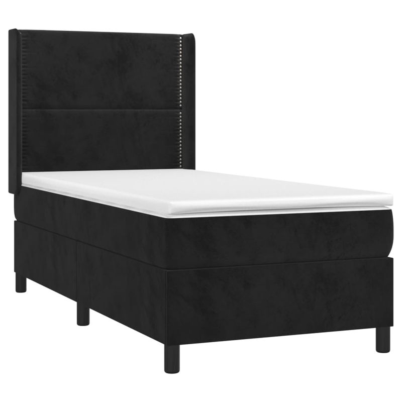 Casa si Gradina - Mobilier - Paturi si accesorii - Paturi - Pat box spring cu saltea, negru, 80x200 cm, catifea - Infinity.ro