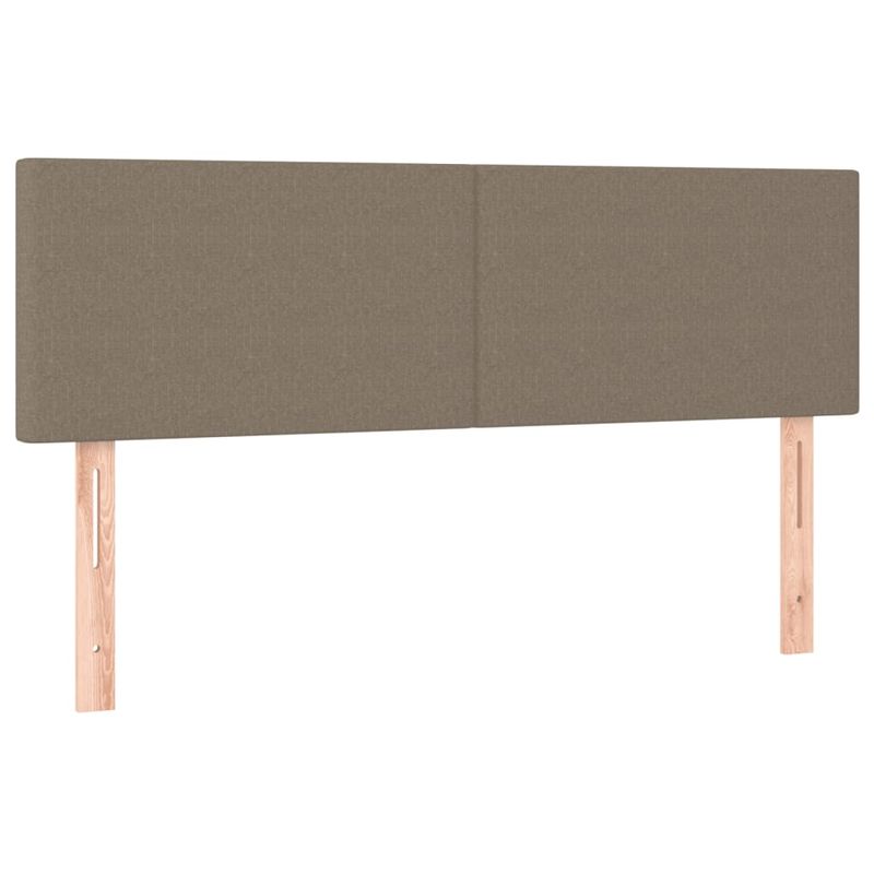 Casa si Gradina - Mobilier - Paturi si accesorii - Paturi - Pat cu arcuri, saltea si LED, gri taupe, 140x190 cm, textil - Infinity.ro