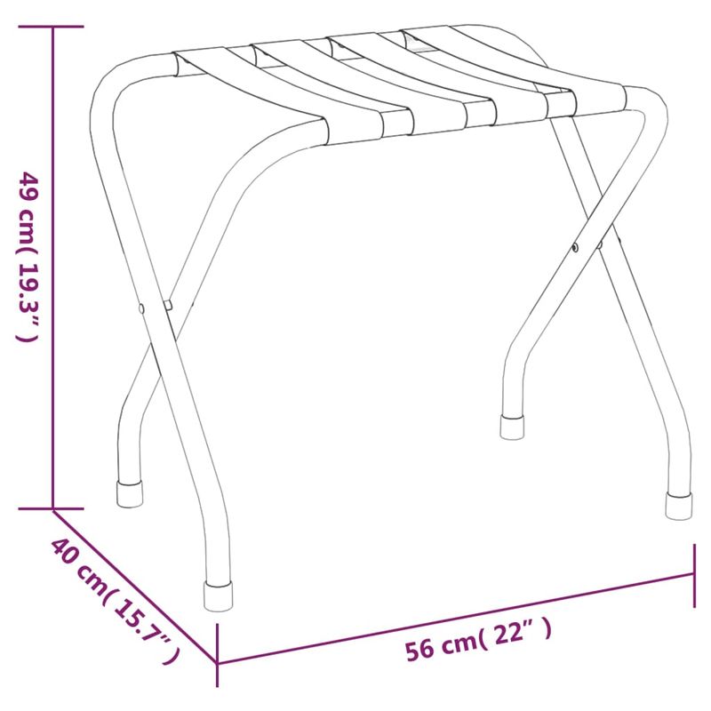 Sport si Outdoor - Articole de voiaj - Accesorii articole de voiaj - Suport pentru bagaje cu spatar, negru si argintiu, 56x40x49 cm - Infinity.ro