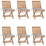 Casa si Gradina - Gradina si terasa - Mobilier exterior - Scaune si sezlonguri gradina - Scaune gradina cu perne , 6 buc., lemn masiv de tec - Infinity.ro