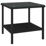 Casa si Gradina - Mobilier - Mese si birouri - Mese living - Masa laterala, negru, 45x45x45 cm poliratan/sticla securizata - Infinity.ro