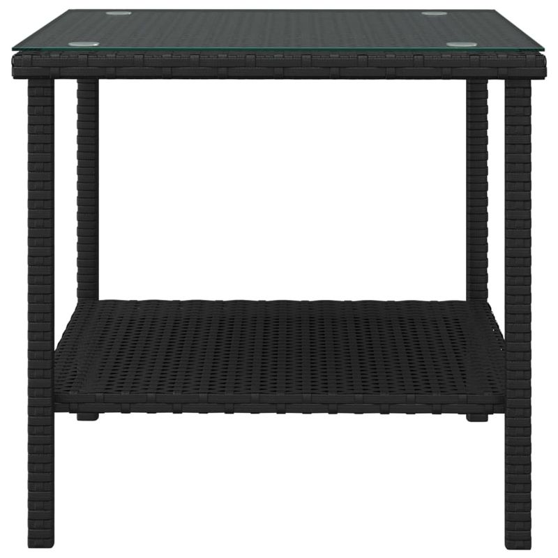 Casa si Gradina - Mobilier - Mese si birouri - Mese living - Masa laterala, negru, 45x45x45 cm poliratan/sticla securizata - Infinity.ro