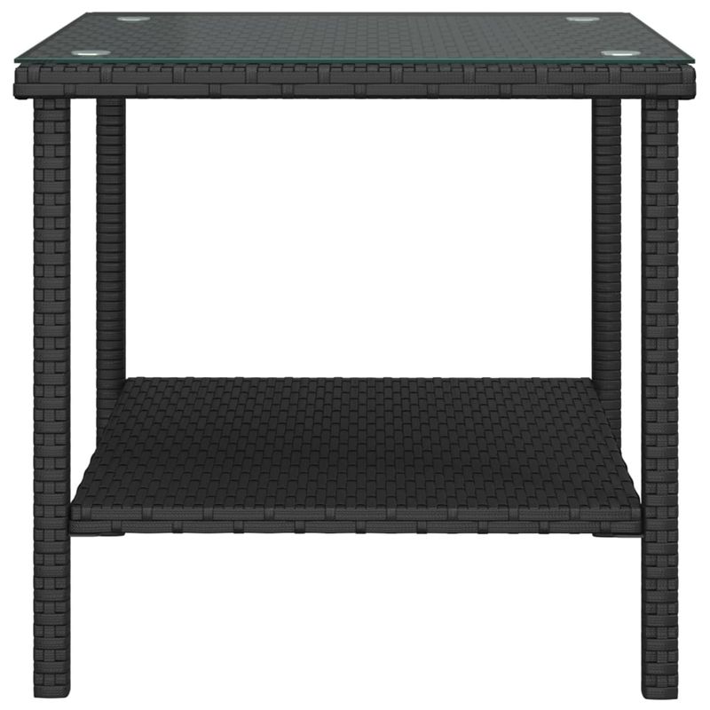 Casa si Gradina - Mobilier - Mese si birouri - Mese living - Masa laterala, negru, 45x45x45 cm poliratan/sticla securizata - Infinity.ro