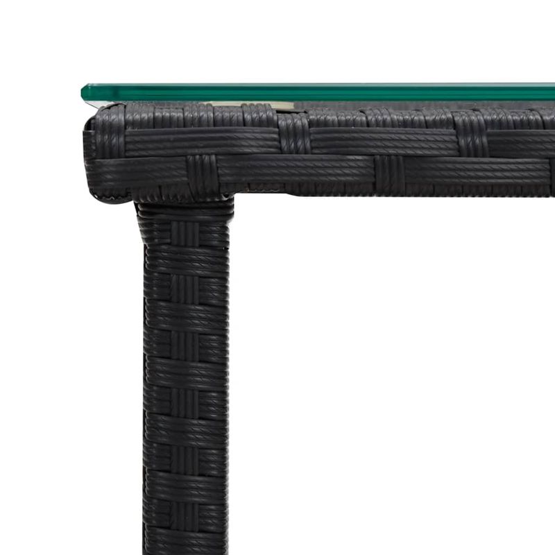 Casa si Gradina - Mobilier - Mese si birouri - Mese living - Masa laterala, negru, 45x45x45 cm poliratan/sticla securizata - Infinity.ro