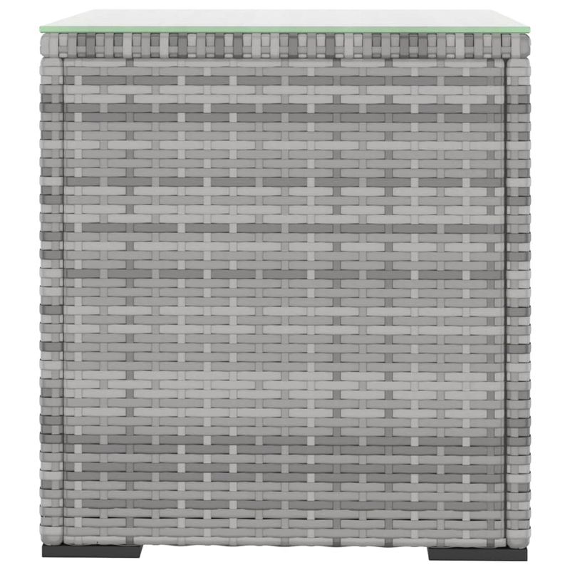 Casa si Gradina - Mobilier - Mese si birouri - Mese living - Masa laterala, gri, 40x37x40,5 cm poliratan/sticla securizata - Infinity.ro