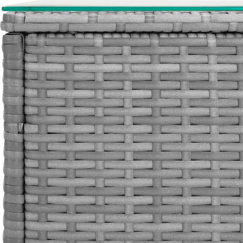 Casa si Gradina - Mobilier - Mese si birouri - Mese living - Masa laterala, gri, 40x37x40,5 cm poliratan/sticla securizata - Infinity.ro