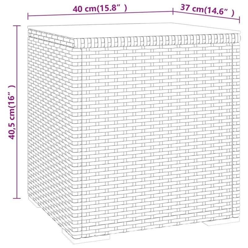 Casa si Gradina - Mobilier - Mese si birouri - Mese living - Masa laterala, gri, 40x37x40,5 cm poliratan/sticla securizata - Infinity.ro