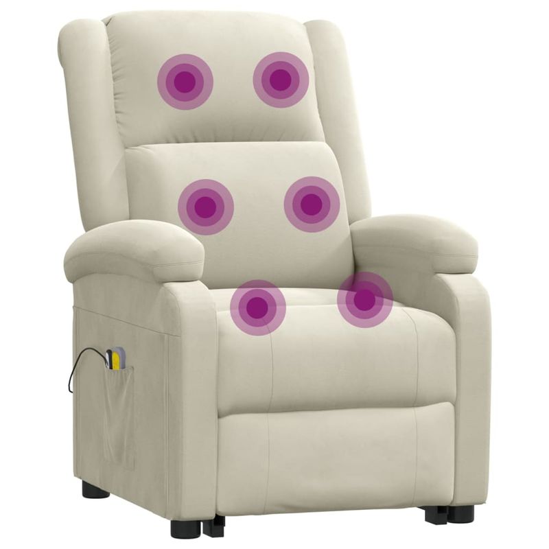 Ingrijire personala si Cosmetice - Sanatate si wellness - Articole wellness - Fotolii de masaj - Fotoliu de masaj cu ridicare, crem, catifea - Infinity.ro