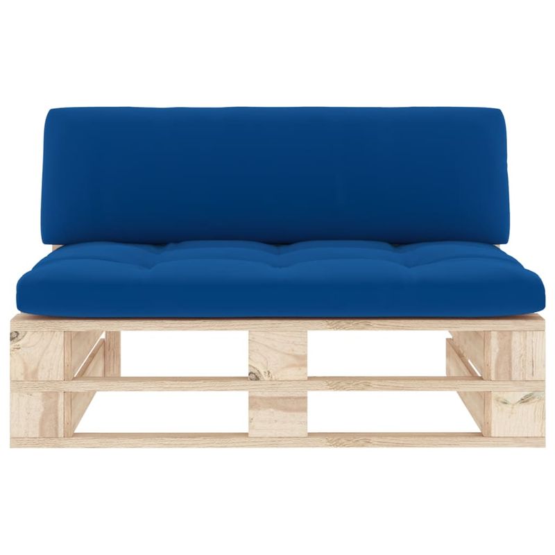 Casa si Gradina - Gradina si terasa - Mobilier exterior - Canapele si fotolii gradina - Otoman de gradina din paleti, lemn de pin tratat, albastru regal, model canapea de mijloc - Infinity.ro