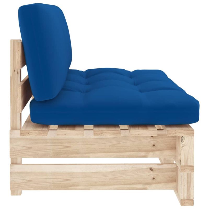 Casa si Gradina - Gradina si terasa - Mobilier exterior - Canapele si fotolii gradina - Otoman de gradina din paleti, lemn de pin tratat, albastru regal, model canapea de mijloc - Infinity.ro