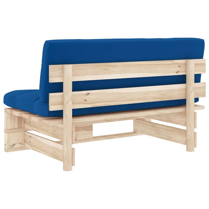 Casa si Gradina - Gradina si terasa - Mobilier exterior - Canapele si fotolii gradina - Otoman de gradina din paleti, lemn de pin tratat, albastru regal, model canapea de mijloc - Infinity.ro