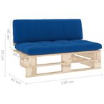 Casa si Gradina - Gradina si terasa - Mobilier exterior - Canapele si fotolii gradina - Otoman de gradina din paleti, lemn de pin tratat, albastru regal, model canapea de mijloc - Infinity.ro
