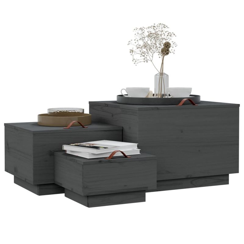 Casa si Gradina/Mobilier/Dulapuri si sifoniere/Dulapuri - Cutii de depozitare cu capace 3 buc. maro miere lemn masiv pin - Infinity.ro