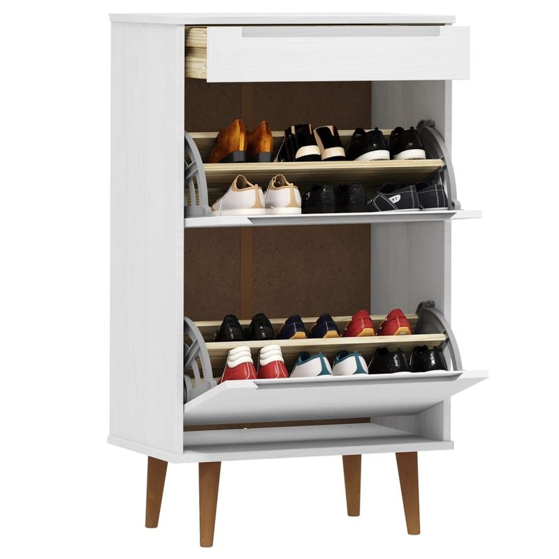 Casa si Gradina - Mobilier - Organizare si depozitare - Organizator incaltaminte - Pantofar "MOLDE", alb, 59,5x35x103 cm, lemn masiv de pin - Infinity.ro
