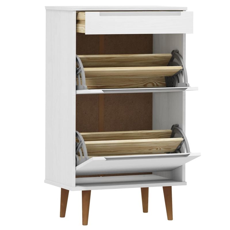 Casa si Gradina - Mobilier - Organizare si depozitare - Organizator incaltaminte - Pantofar "MOLDE", alb, 59,5x35x103 cm, lemn masiv de pin - Infinity.ro