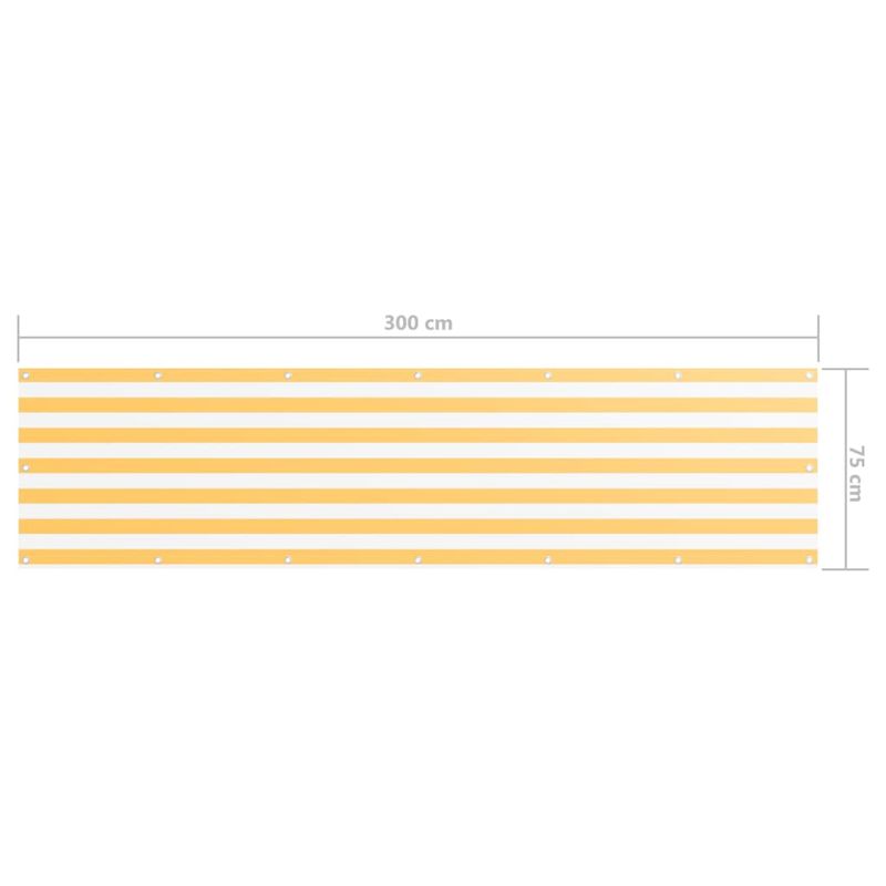 Casa si Gradina - Gradina si terasa - Umbrele si pavilioane - Umbrele - Prelata balcon, alb si galben, 75 x 300 cm, tesatura oxford - Infinity.ro